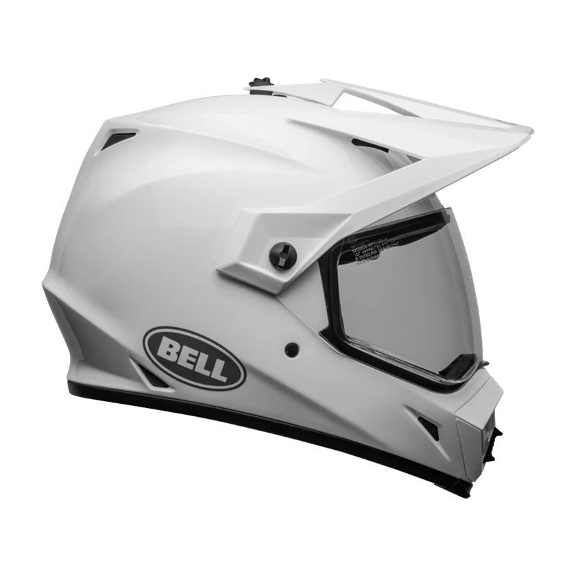 Integraalhelm Bell MX-9 Adventure MIPS in wit met afneembaar vizier en MIPS-systeem.