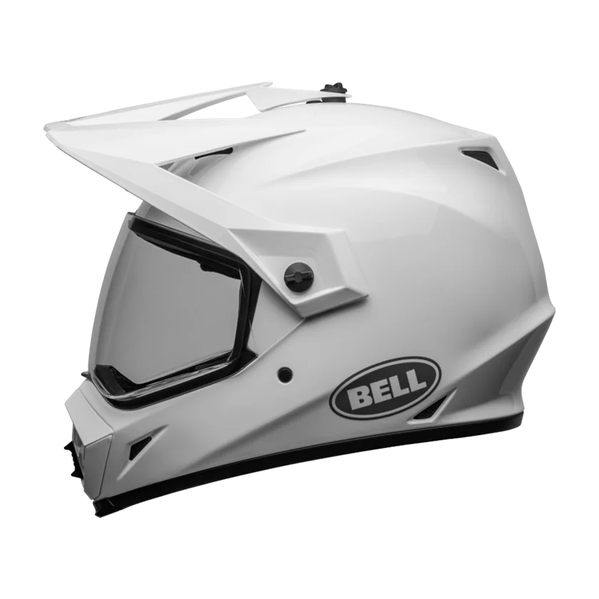 Integraalhelm Bell MX-9 Adventure MIPS in wit met afneembaar vizier en MIPS-systeem.