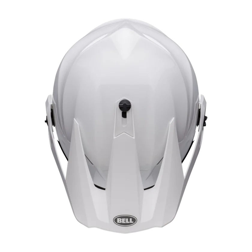 Integraalhelm Bell MX-9 Adventure MIPS in wit met afneembaar vizier en MIPS-systeem.