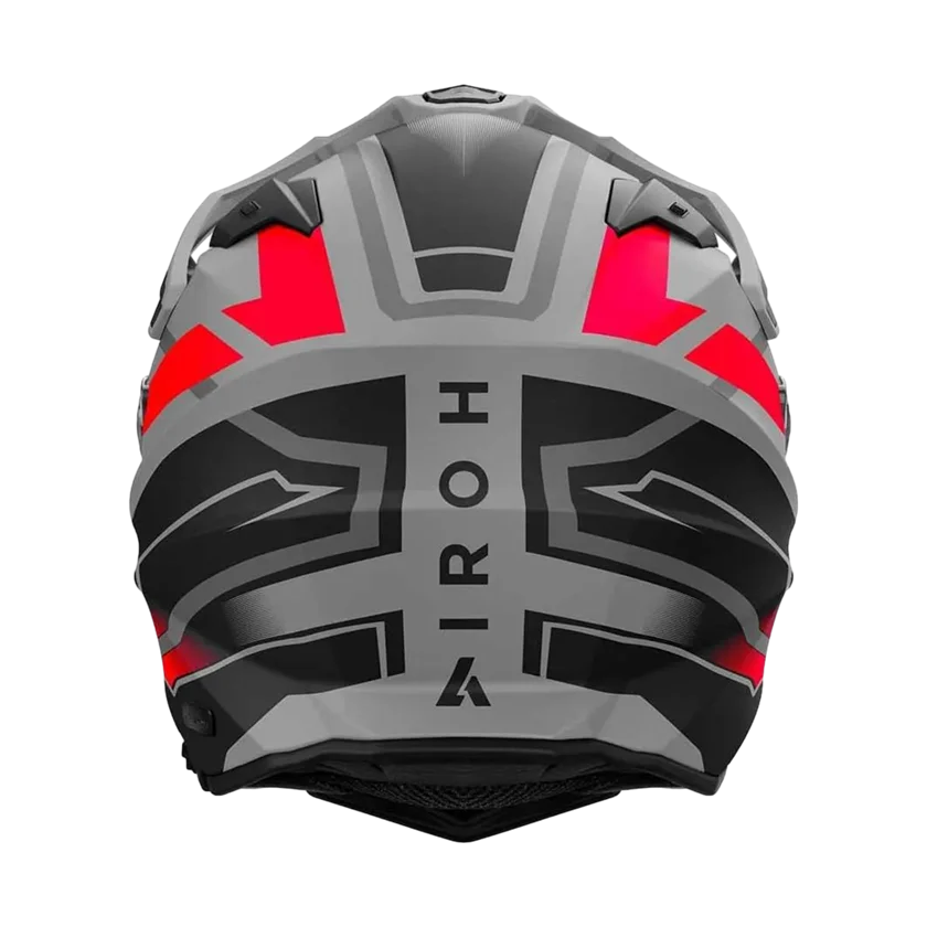 Airoh Commander 2 Mavick integraalhelm in grijs-rood met carbon schaal, adventure design, Pinlock vizier en Coolmax binnenvoering.
