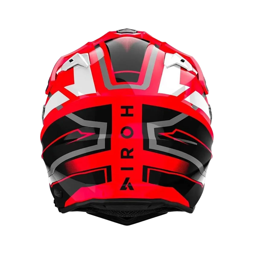 Airoh Commander 2 Mavick integraalhelm in rood-wit met carbonvezel schaal, adventure configuratie, Pinlock vizier en optimale ventilatie.
