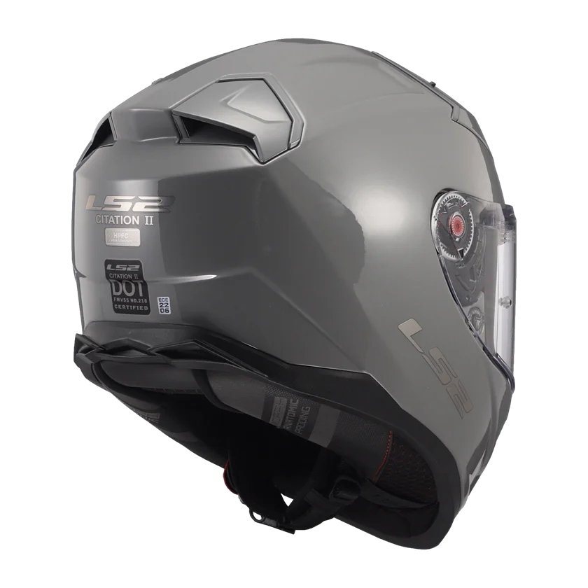 LS2 FF811 Vector II Carbon integraalhelm in Nardo Grey met carbon schaal, intern zonnevizier, Pinlock-vizier en ventilatie voor optimale bescherming en comfort.