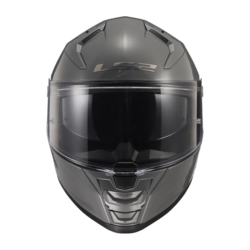 LS2 FF811 Vector II Carbon integraalhelm in Nardo Grey met carbon schaal, intern zonnevizier, Pinlock-vizier en ventilatie voor optimale bescherming en comfort.