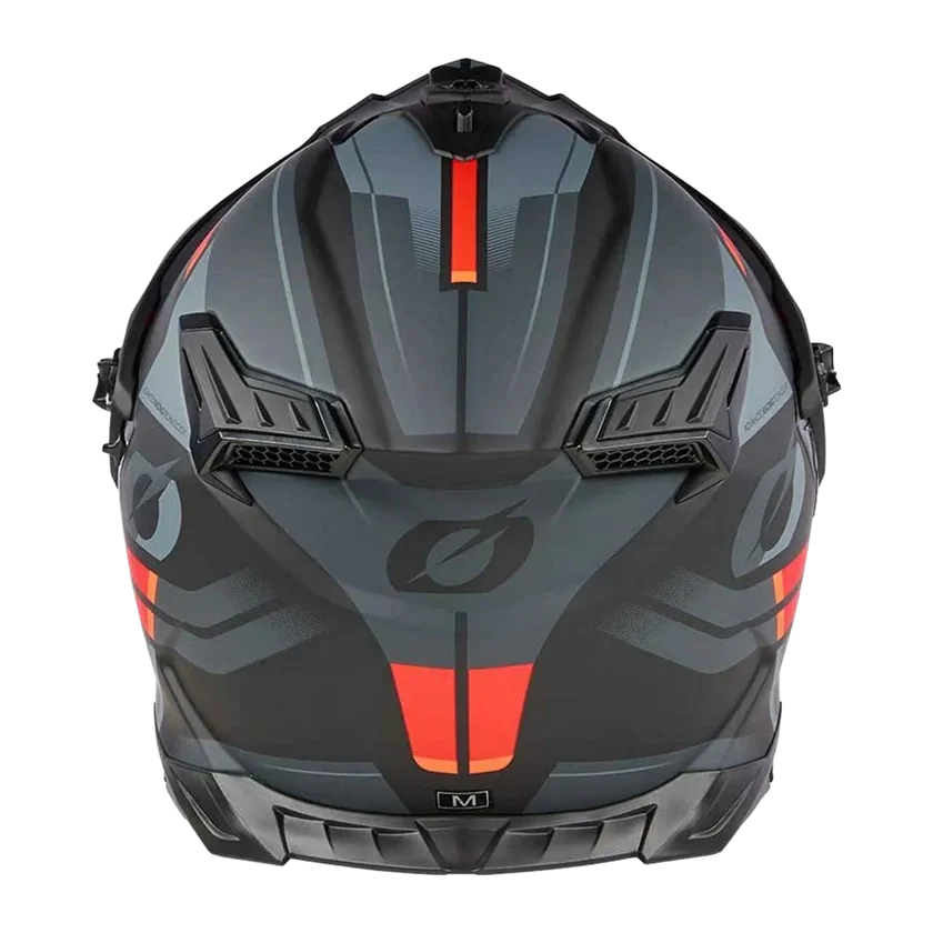 O'Neal A-SRS Spike integraalhelm in zwart-grijs-rood met ABS-schaal, verstelbaar vizier, Coolmax binnenvoering en ventilatie.