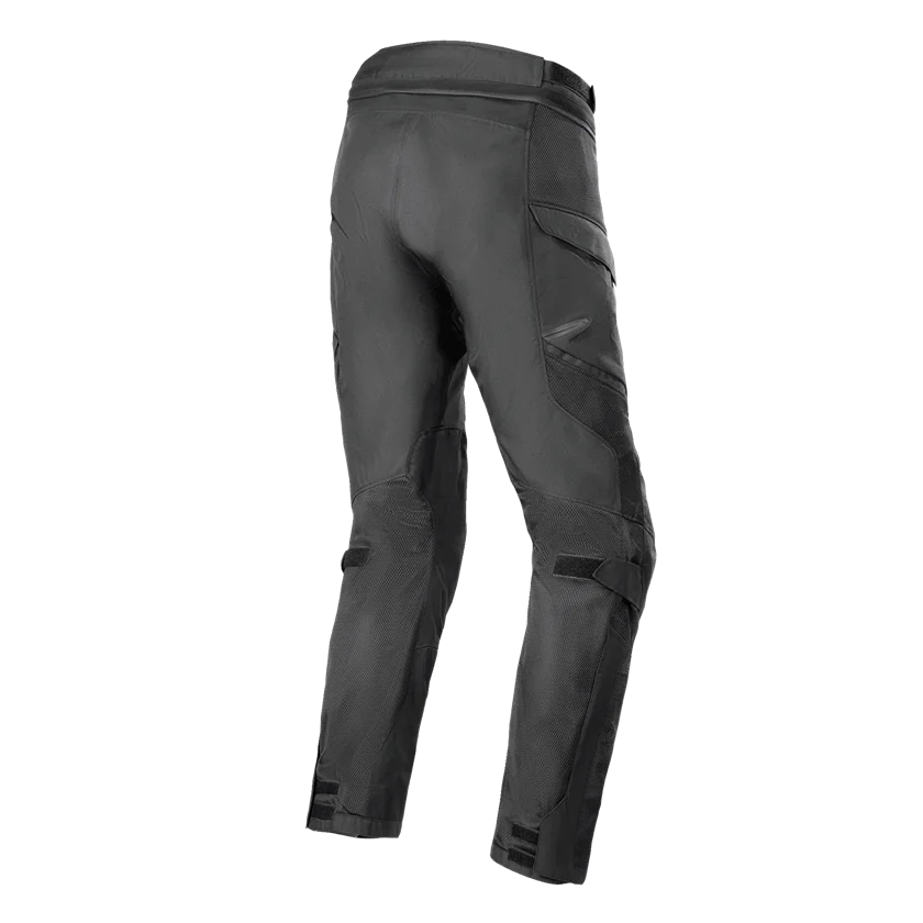 Alpinestars Andes Air Drystar motorbroek in zwart, voorzien van afneembare waterdichte voering, CE-knieprotectie en uitgebreide ventilatie. Ideaal voor elk seizoen.