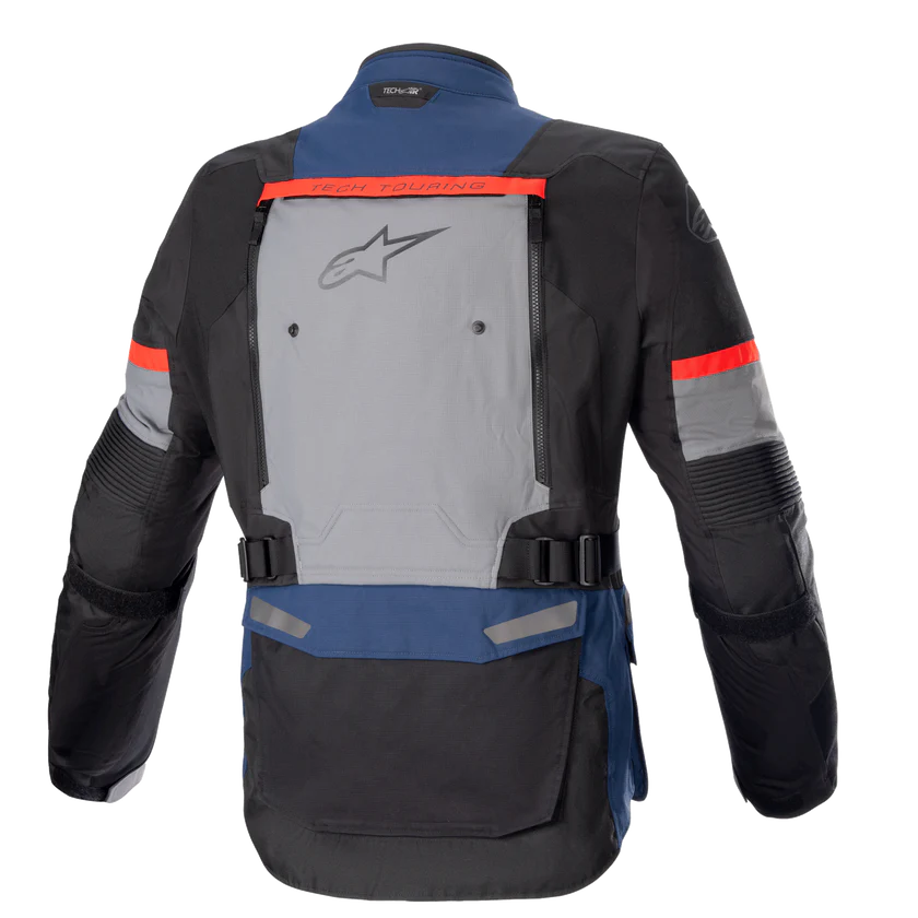 Motorjas Alpinestars Bogota' Pro Drystar Donkerblauw-Zwart-Helder Rood