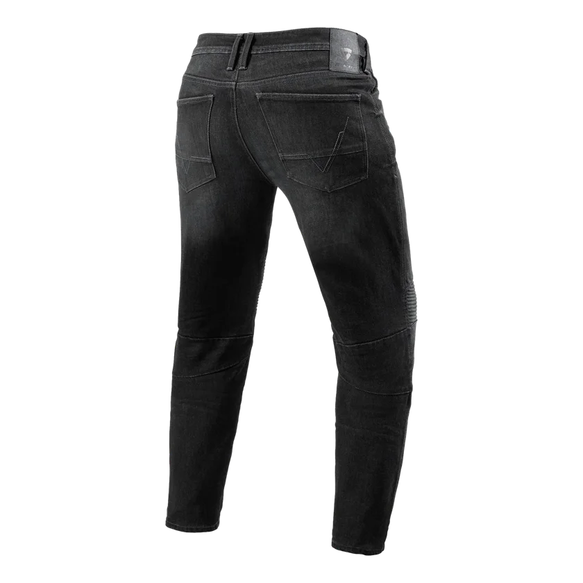 REV'IT! Moto 2 TF motorjeans in Dark Grey Used met CE-Level 1 protectie, Cordura stretchdenim en tapered fit. Ideaal voor motorrijders die stijl en veiligheid willen combineren.