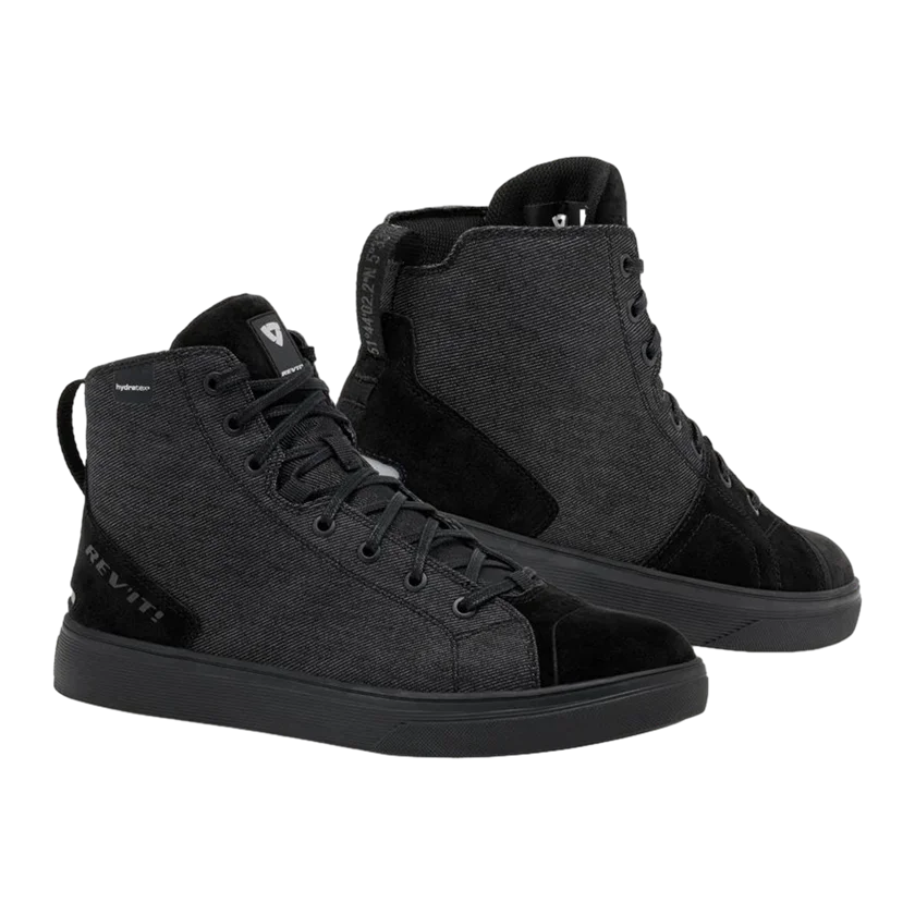 REV'IT! Delta H2O motorschoenen zwart met waterdicht Hydratex® membraan, casual look en CE-bescherming voor dagelijks gebruik in elk seizoen.