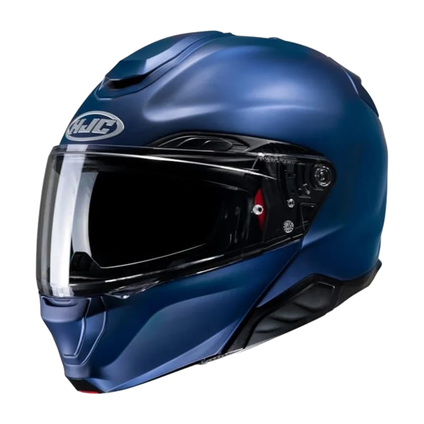 Systeemhelm HJC RPHA-91 mat blauw met zonnevizier, Pinlock vizier en P.I.M. EVO-schaal.