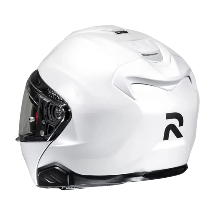 Systeemhelm HJC RPHA-91 wit met zonnevizier, Pinlock vizier en P.I.M. EVO-schaal.