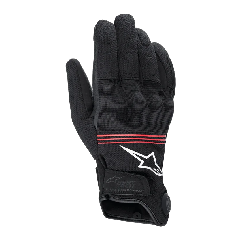 Verwarmde motorhandschoenen Alpinestars HT-3 Heat Tech Drystar zwart met CE-bescherming, touchscreen en waterdicht membraan.
