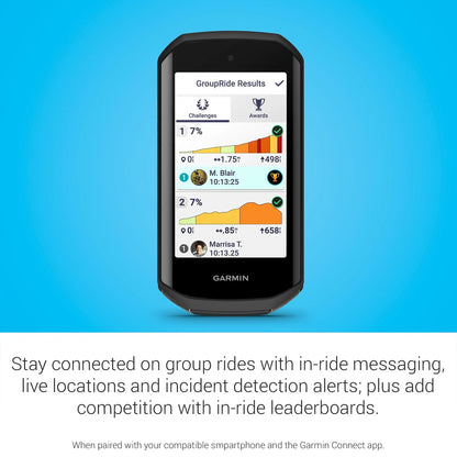 Garmin Edge® 1050, Premium Cycling Computer, Vivid Color Touchscreen Display, Built-in Speaker, Advanced Training and Group Ride Features, Road Hazard Alerts