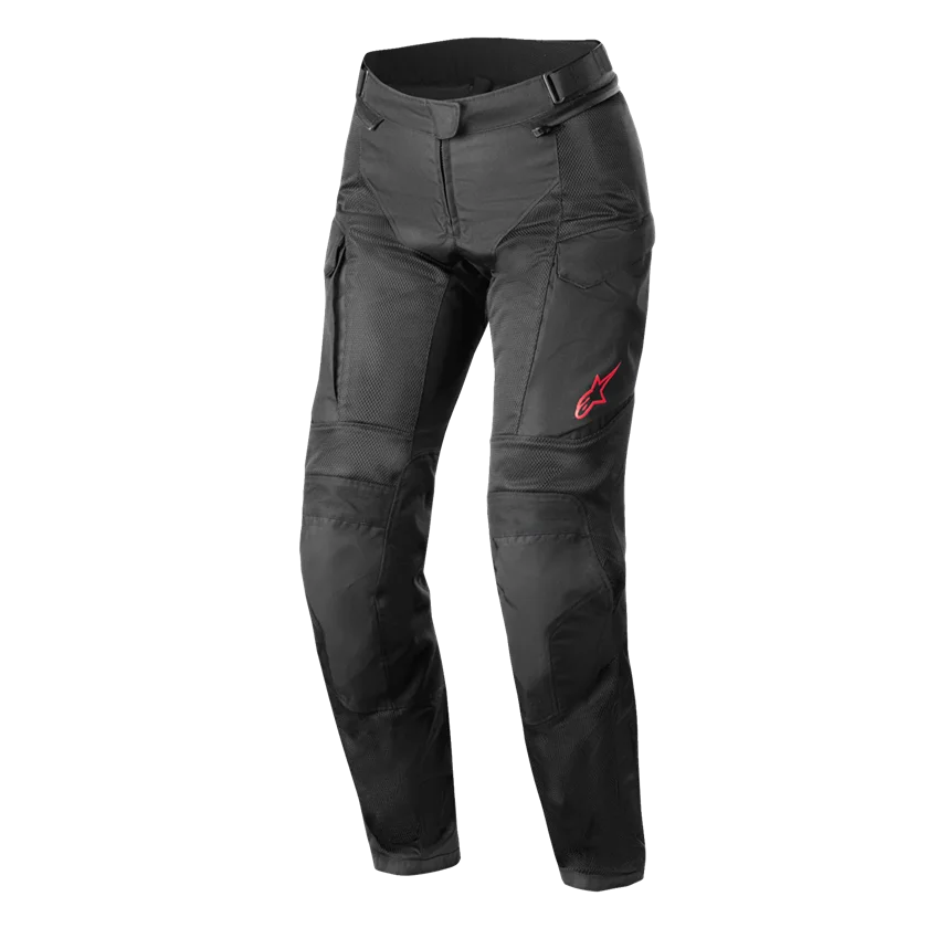 Alpinestars Stella Andes Air Drystar motorbroek in zwart, ontworpen voor dames. Met afneembaar waterdicht membraan, CE-bescherming en optimale ventilatie.