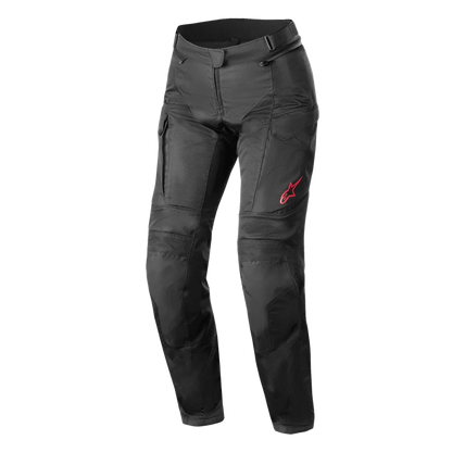 Alpinestars Stella Andes Air Drystar motorbroek in zwart, ontworpen voor dames. Met afneembaar waterdicht membraan, CE-bescherming en optimale ventilatie.