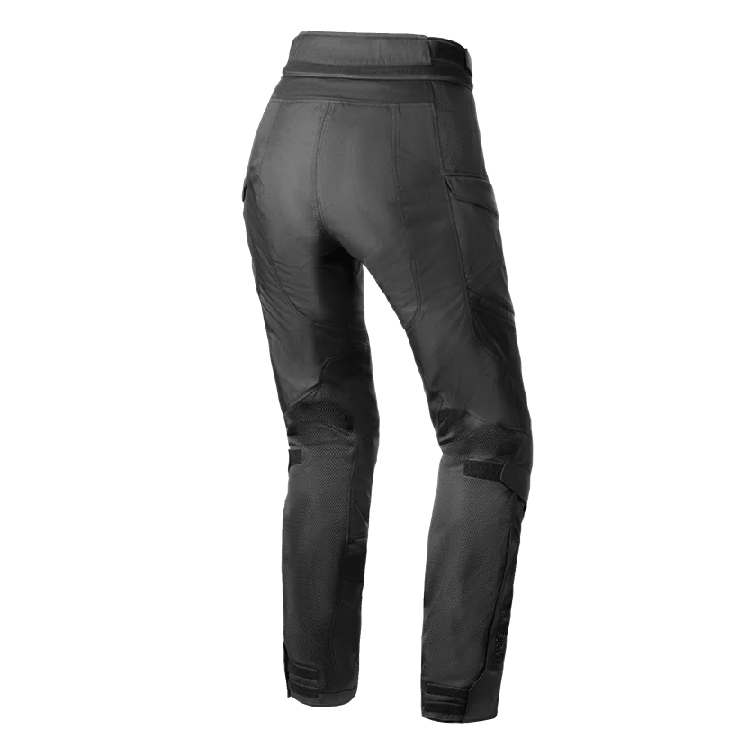 Alpinestars Stella Andes Air Drystar motorbroek in zwart, ontworpen voor dames. Met afneembaar waterdicht membraan, CE-bescherming en optimale ventilatie.