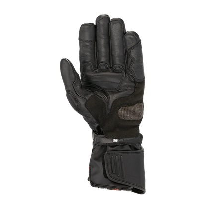 Motorhandschoenen Alpinestars SP-8 H-Dry zwart met HDry® membraan en knokkelprotectie.

